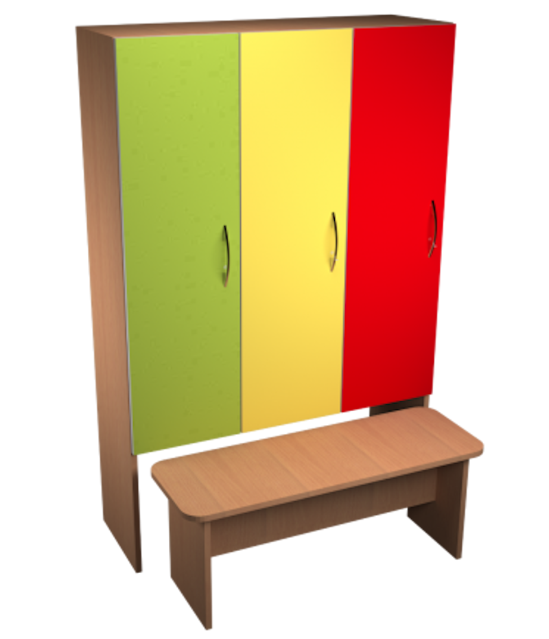 Шафа для роздягальні в дитячому садочку УТП ГРУП 3-секційна